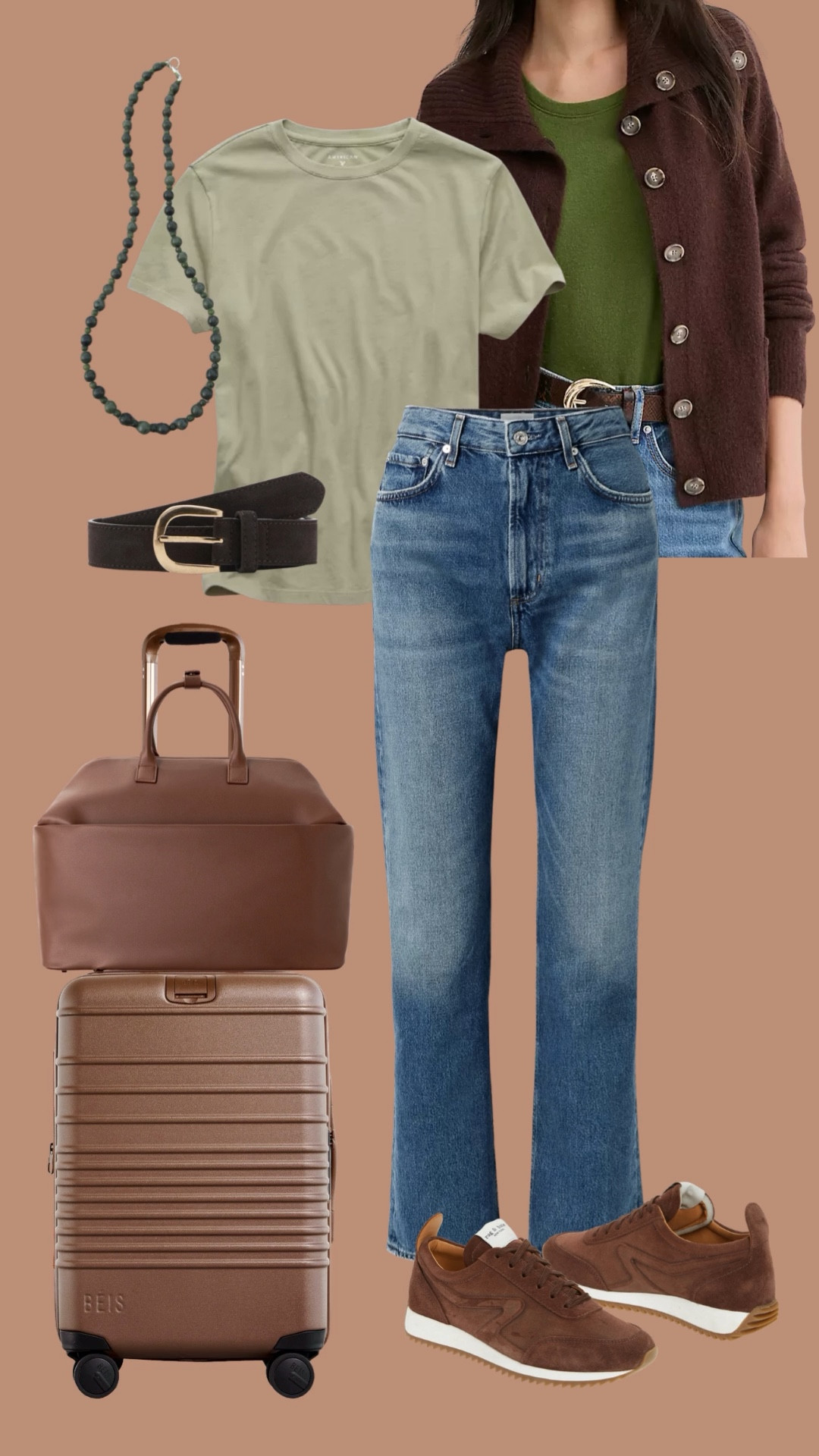 Travel OOTD 🚆
Comfort meets polish for a day of travel. Layered neutrals, denim, and suede details make the perfect pairing with my Beis luggage set. Use code EARLY25 to shop the Beis sale and save on your next trip!

#TravelStyle #OOTD #LTKTravel #LTKFashion #LTKFinds #BeisLuggage #FallTravelOutfit #ClassicStyle

#LTKGiftGuide #LTKCyberWeek #LTKSaleAlert