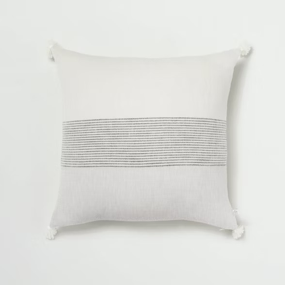 18" x 18" Mini Stripe Color Block Bed Pillow - Hearth & Hand™ with Magnolia | Target