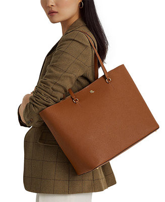 Karly Crosshatch Leather Large Tote | Macy's