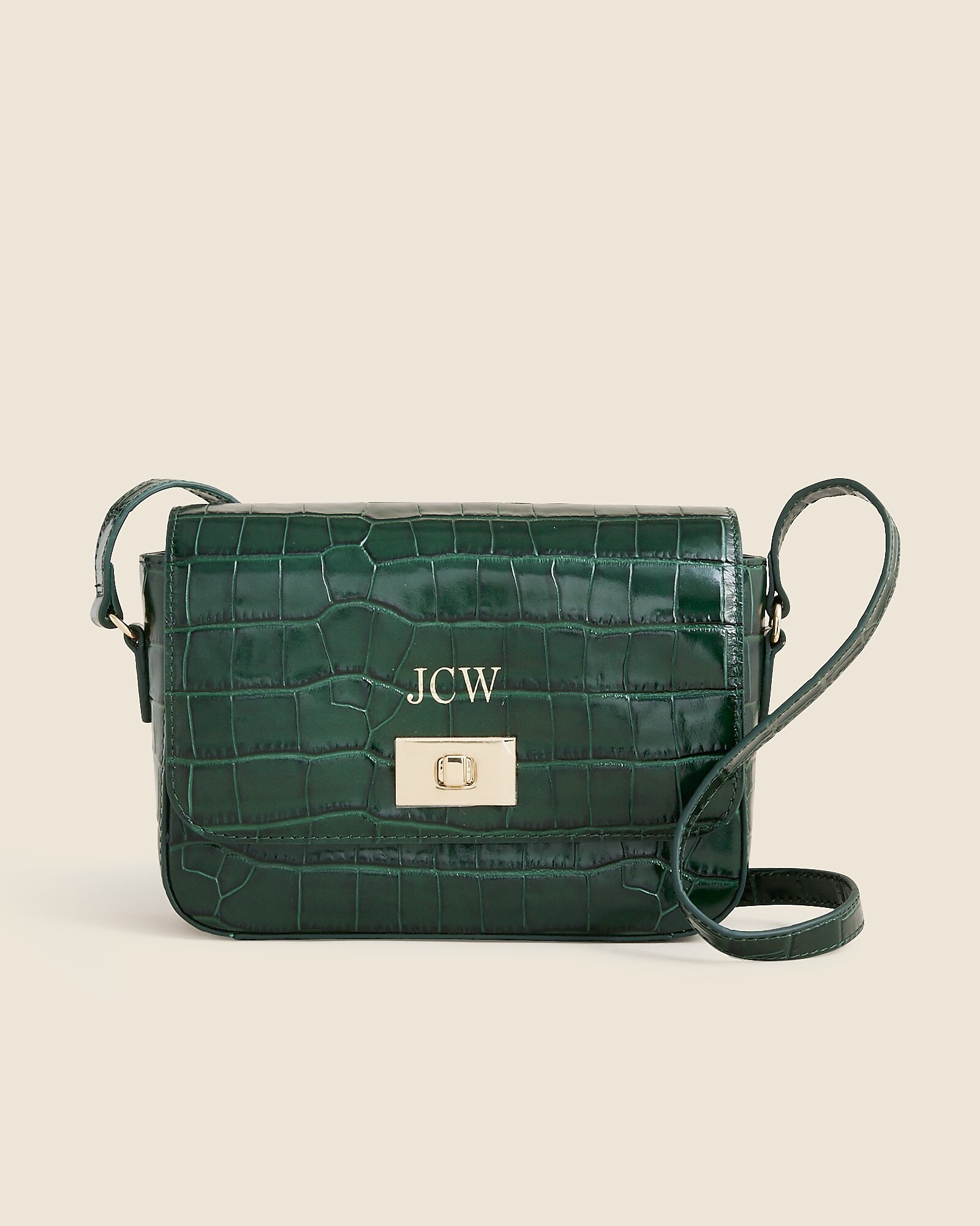 Edie crossbody bag in Italian croc-embossed leather | J. Crew US