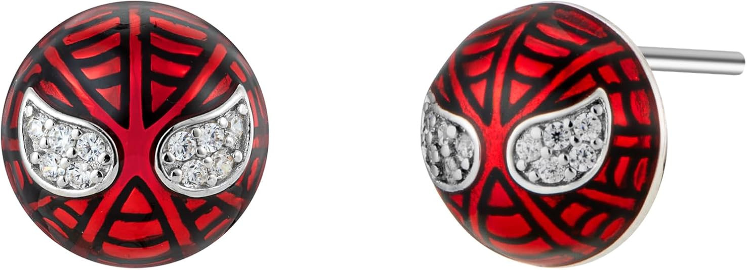 Bolenvi Spider Hero Cartoon Stud Earrings - 925 Sterling Silver Posts with Crystals - Dainty Stud... | Amazon (US)