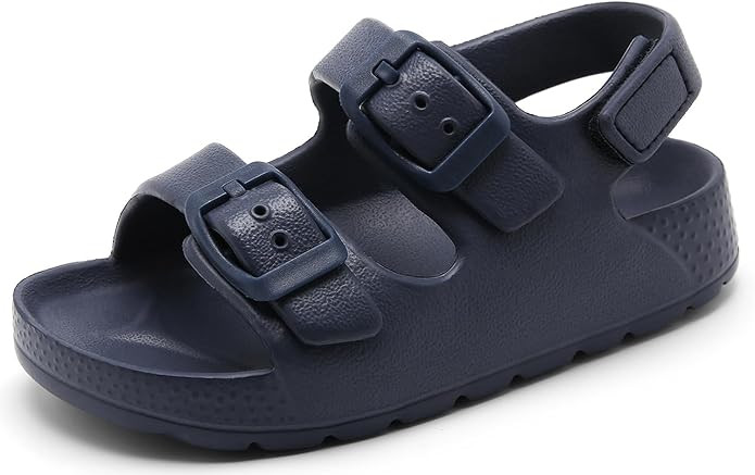 INMINPIN Toddler Boys Girls Buckle Sandals Comfort Open Toe Sandal with Adjustable Back Strap | Amazon (US)