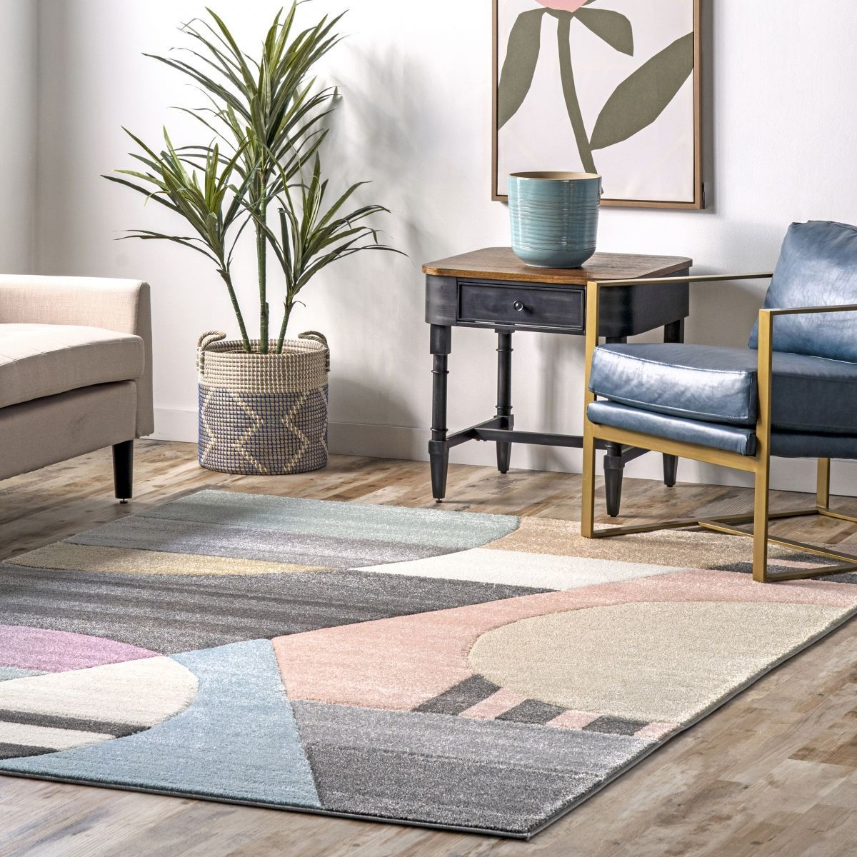 Gray Modern Abstract Area Rug | Rugs USA