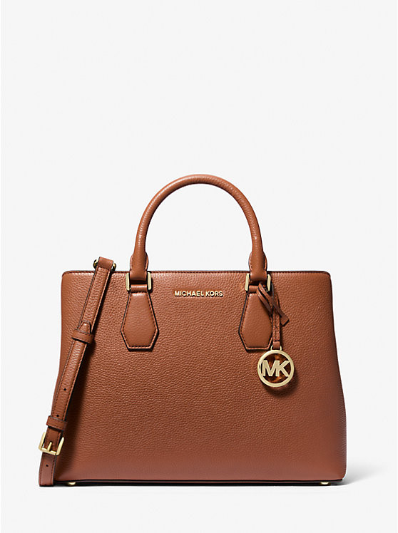Camille Large Pebbled Leather Satchel | Michael Kors | Michael Kors US