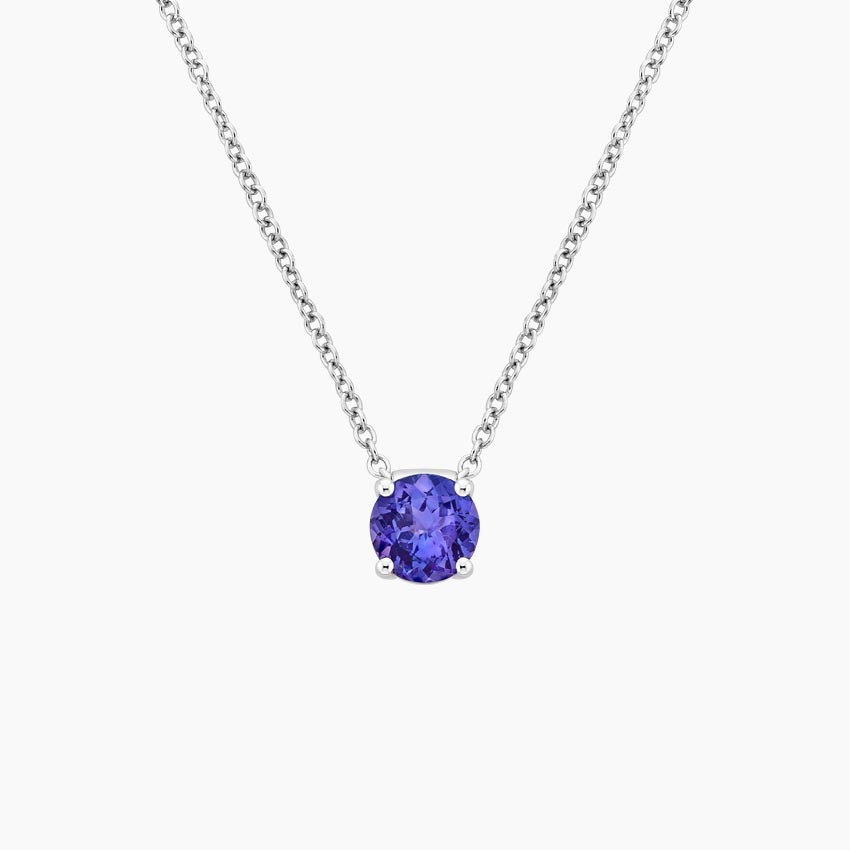 Floating Solitaire Tanzanite Pendant in Silver | Brilliant Earth