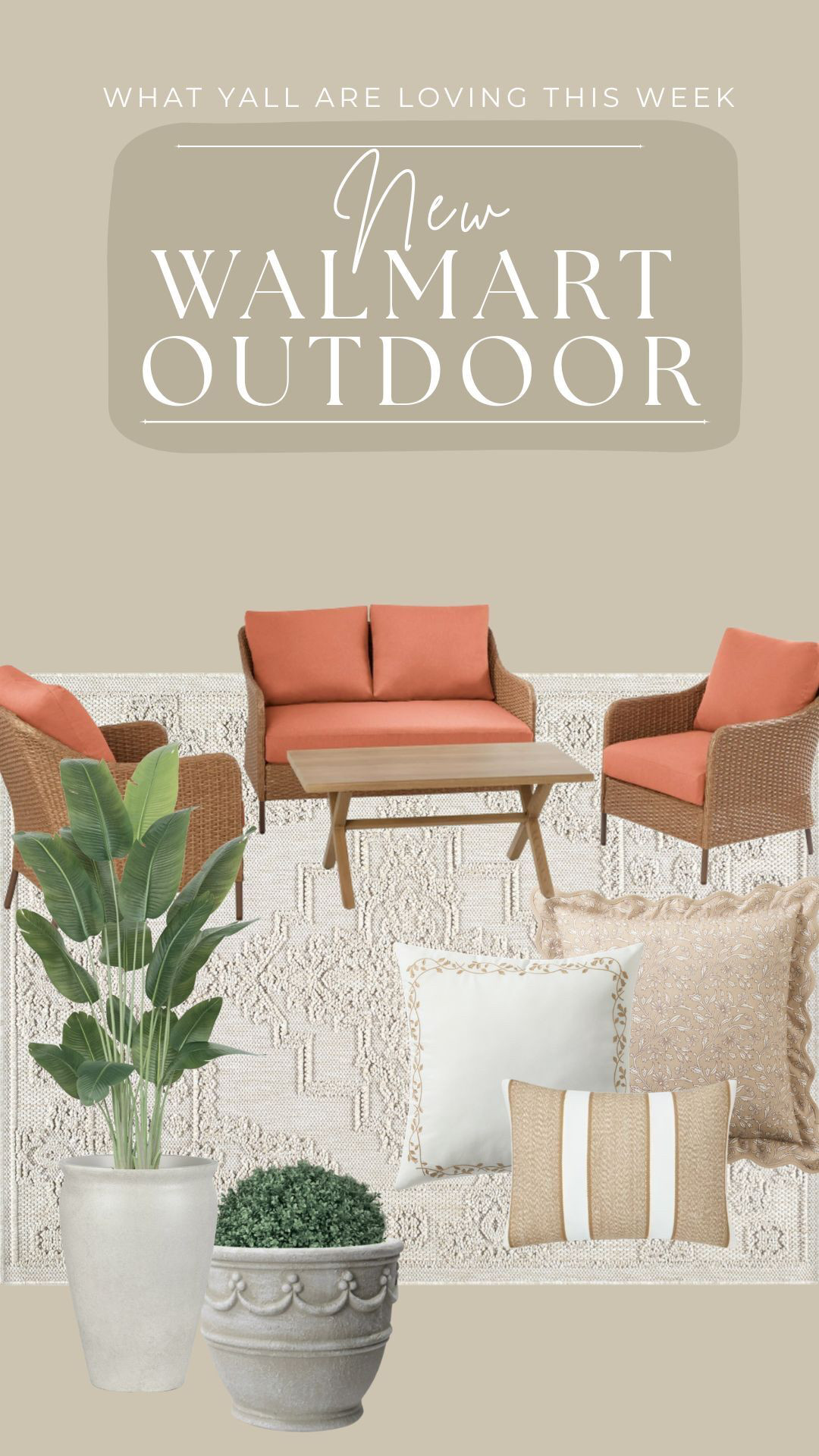  Pottery Barn or Walmart Pt.51

Think neutral outdoor furniture that looks designer, oversized planters for all your spring blooms, and the prettiest dinnerware for patio dinners and weekend brunch outside. It’s giving cozy backyard evenings, fresh flowers everywhere, and a table that looks straight out of a catalog — but for way less.
If you love that “Pottery Barn lookalike” style, these Walmart finds are so good for spring. 🌷🍽️ #WalmartFinds #PotteryBarnDupe #SpringHome #PatioSeason 

 

 

#LTKHome