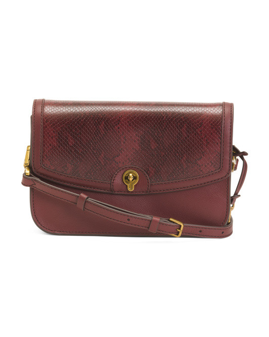 Leather Ainsley Python Crossbody | TJ Maxx