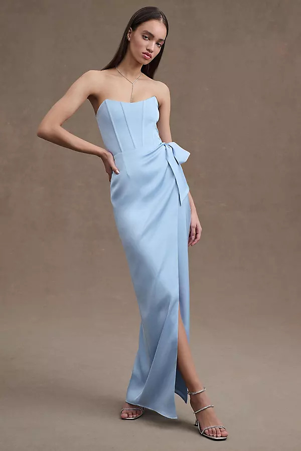 V. Chapman June Corset Front-Slit Gown By V. Chapman in Blue Size 8 | Anthropologie (US)