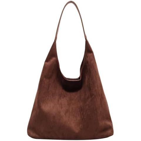 Suede Slouchy Tote Bag Retro Slouchy Hobo Bags for Women Ladies Shopping Bag Work Bag Handheld co... | Amazon (US)