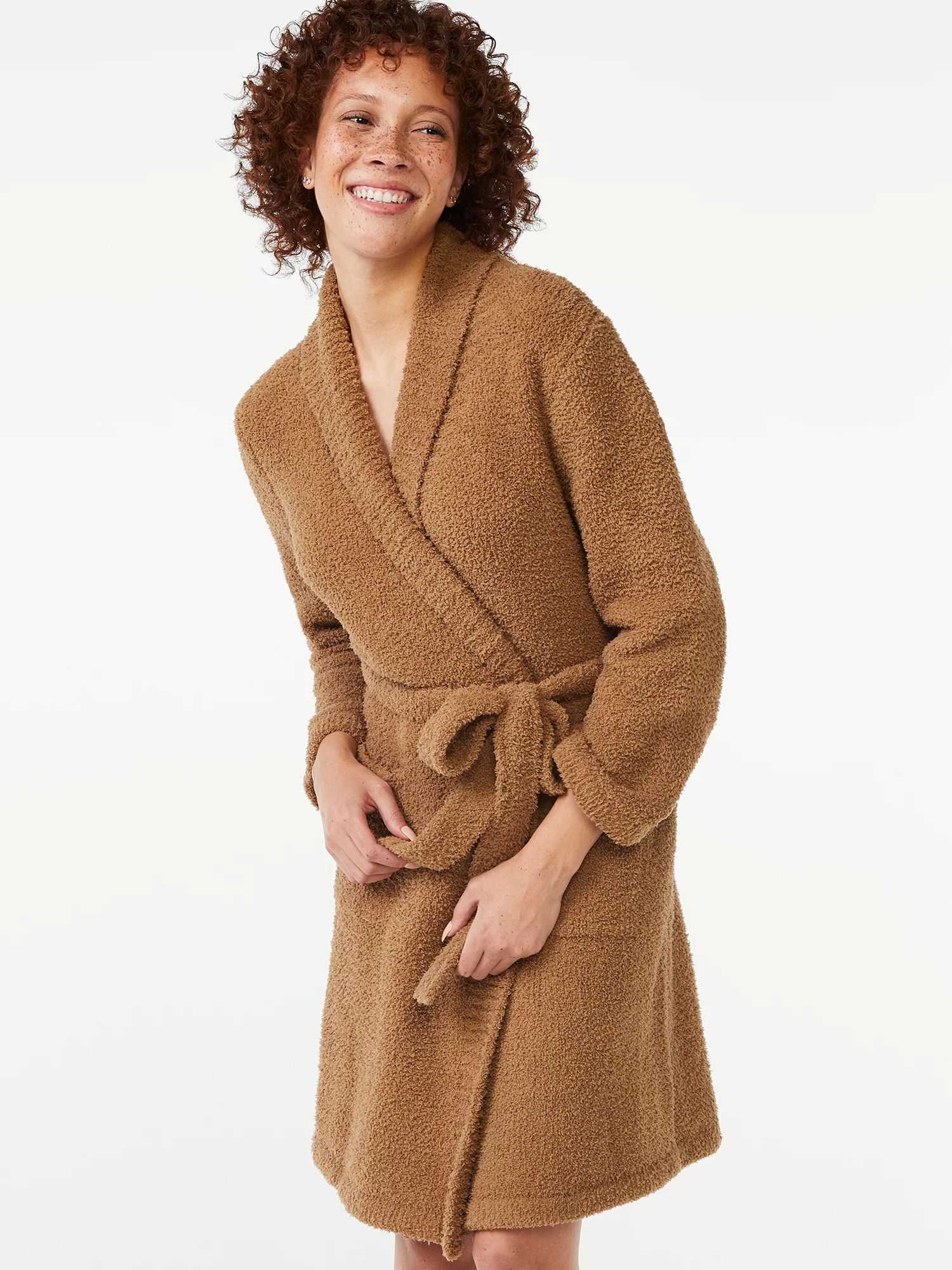 Joyspun Women's Sweater Knit Robe, Sizes up to 3X | Walmart (US)