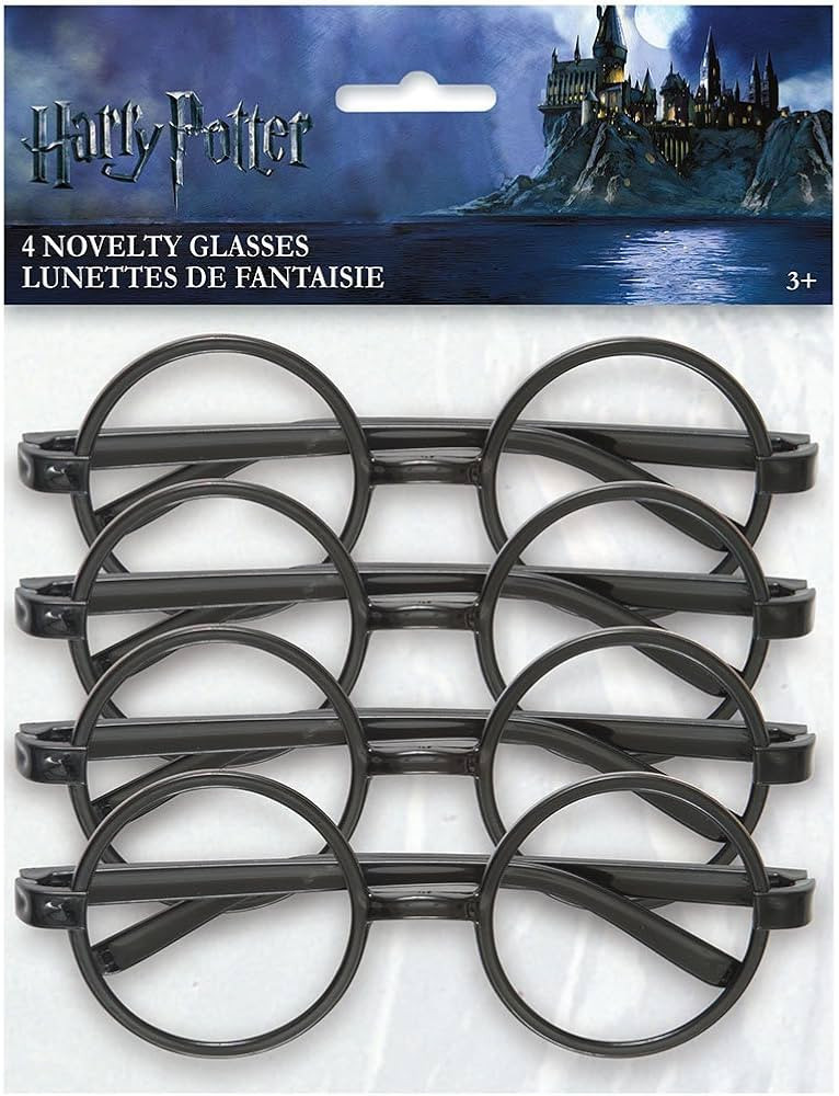 Unique Authentic Black Harry Potter Glasses - Pack of 4 - Magical Cosplay & Enchanting Style - Pe... | Amazon (US)