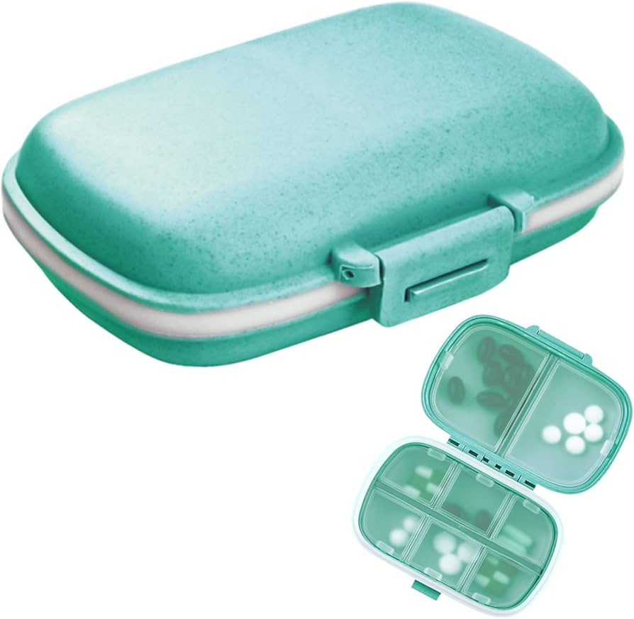 1Pack Travel Pill Organizer, 8 Compartments Portable Pill Case, Small Pill Box for Pocket Purse P... | Amazon (US)