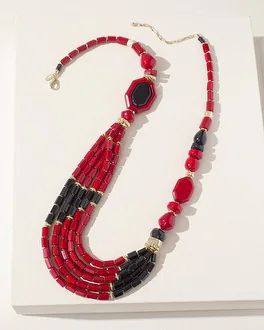 Red Beaded Multi-Strand Necklace | Chico's