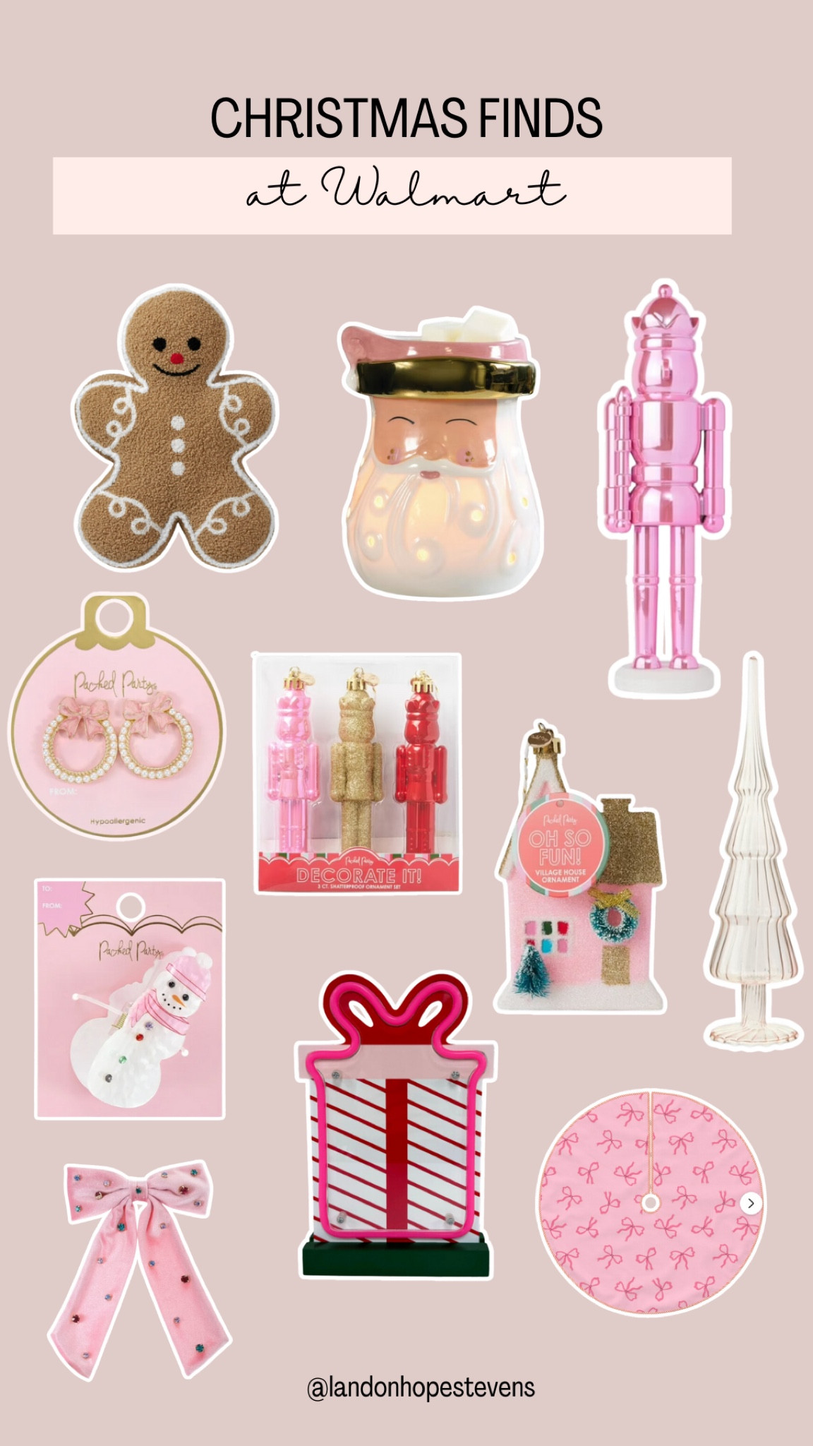 Deck the halls with these adorable Walmart holiday finds! 🎄 From festive ornaments to pink nutcrackers and cozy decor, these pieces are perfect for adding a playful touch to your Christmas setup. Affordable and stylish, don’t miss out on these holiday treasures! 🎁 #WalmartFinds #HolidayDecor 

#LTKHome