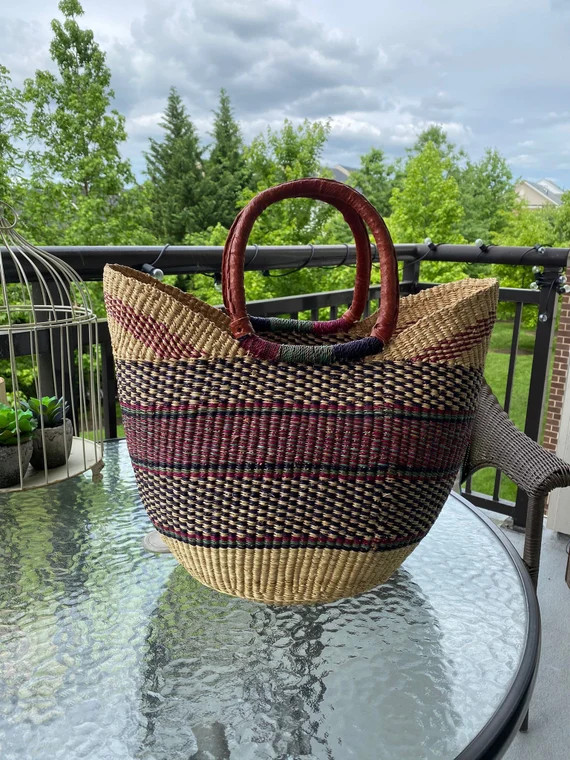 African Basket  Large Oval Basket With 2 Handles  Bolga | Etsy | Etsy (US)