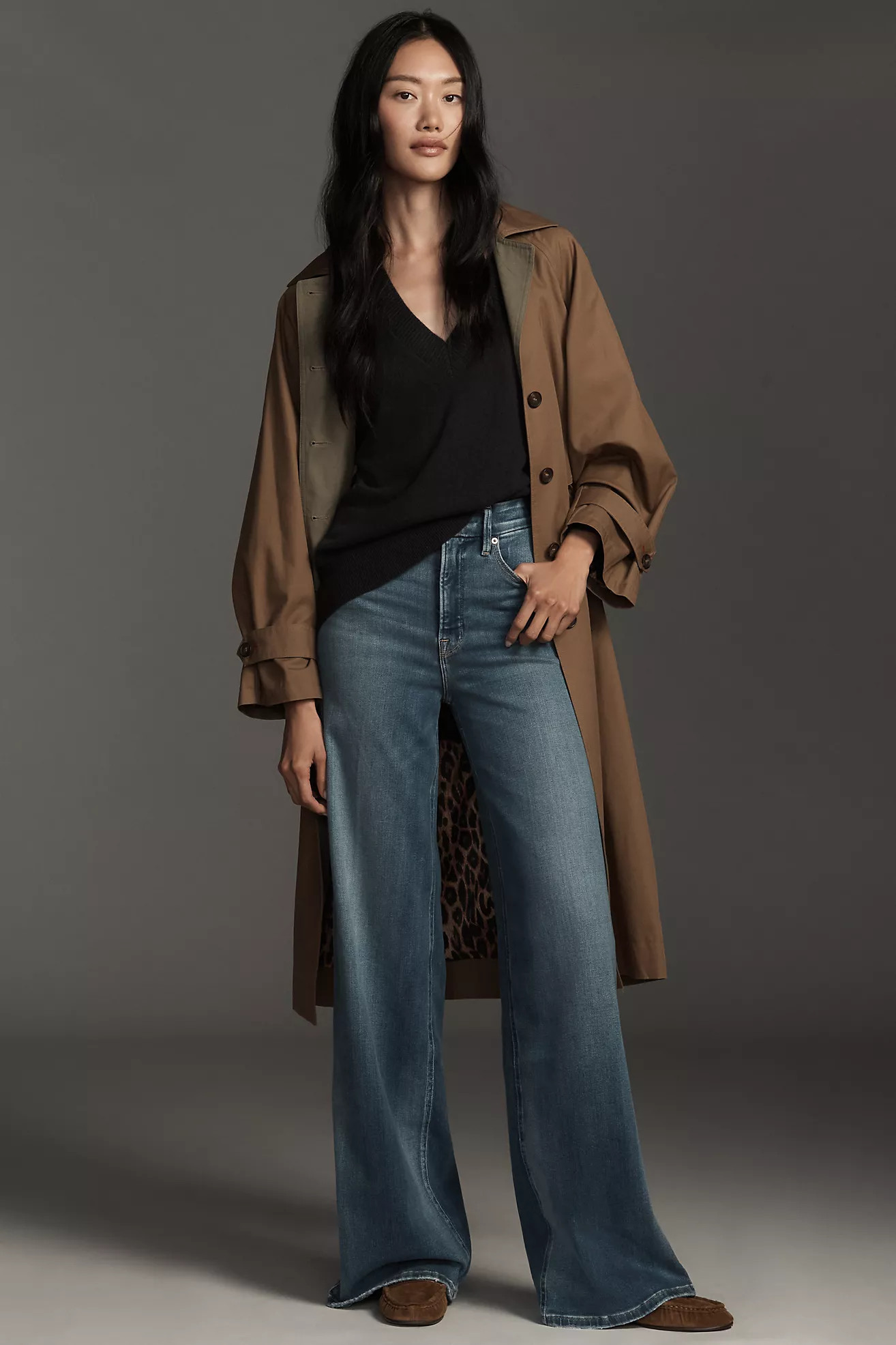 Good American Soft Tech Good Skate Wide-Leg Jeans | Anthropologie (US)