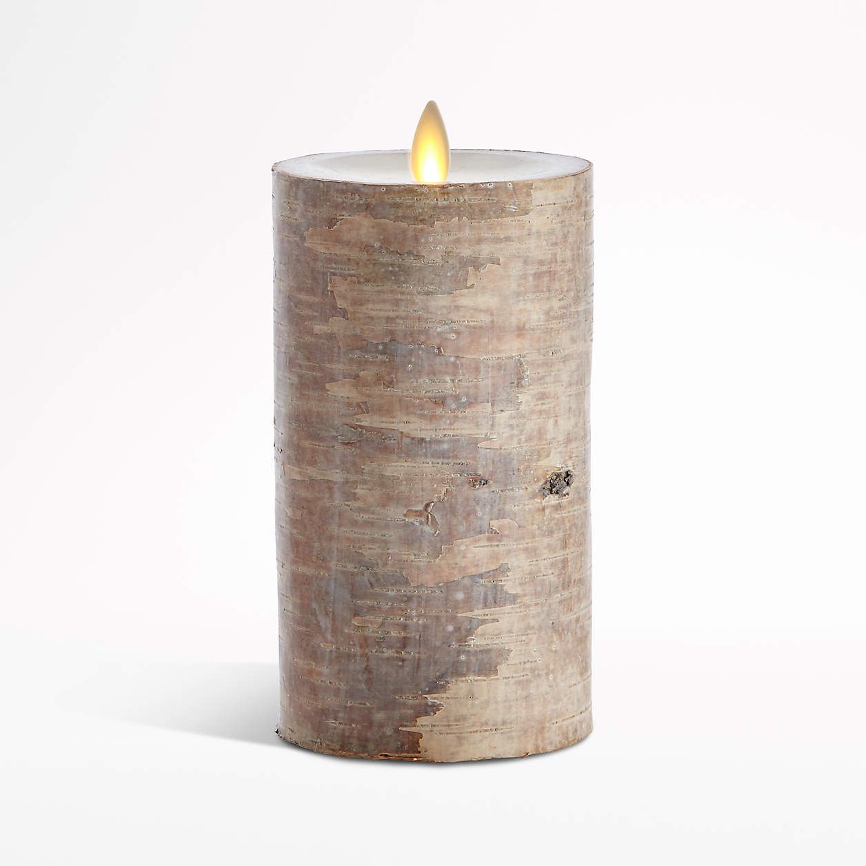 White Birch 3x4 Flameless Pillar Candle + Reviews | Crate and Barrel | Crate & Barrel