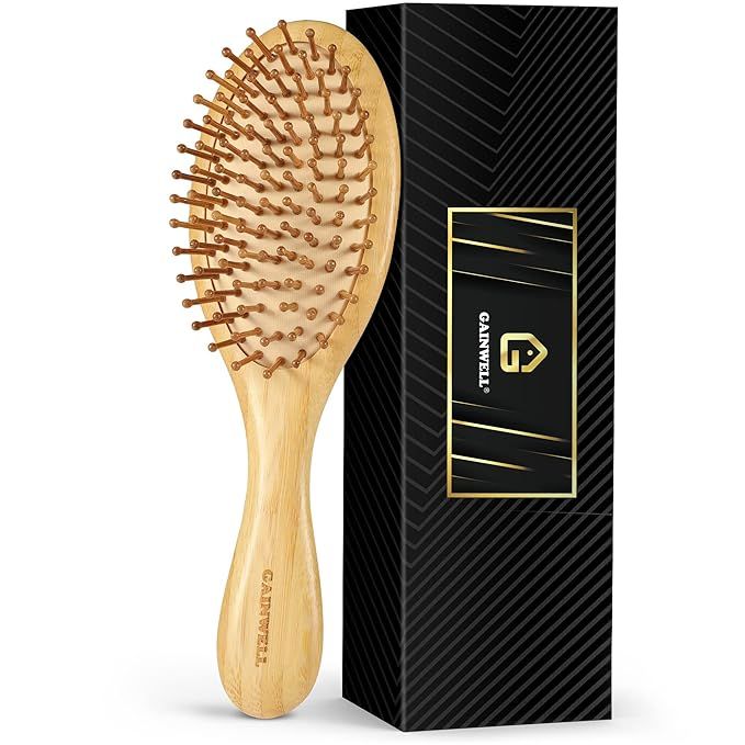 Bamboo Hair Brush for Hair Growth, Natural Bamboo Bristles Detangling Wooden Paddle Hairbrush for... | Amazon (US)
