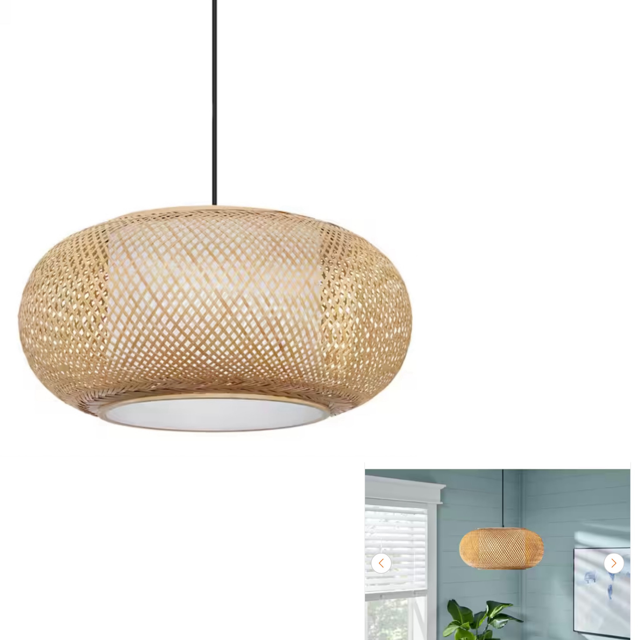 Natural Cane
Pendant Hanging Light With Black Accents

#LTKFamily #LTKHome #LTKStyleTip