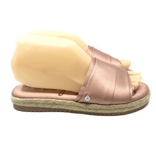 SAM EDELMAN Pink  "Lars" Espadrille Sandals Slides Women’s Size 6 Satin Slip On  | eBay | eBay US