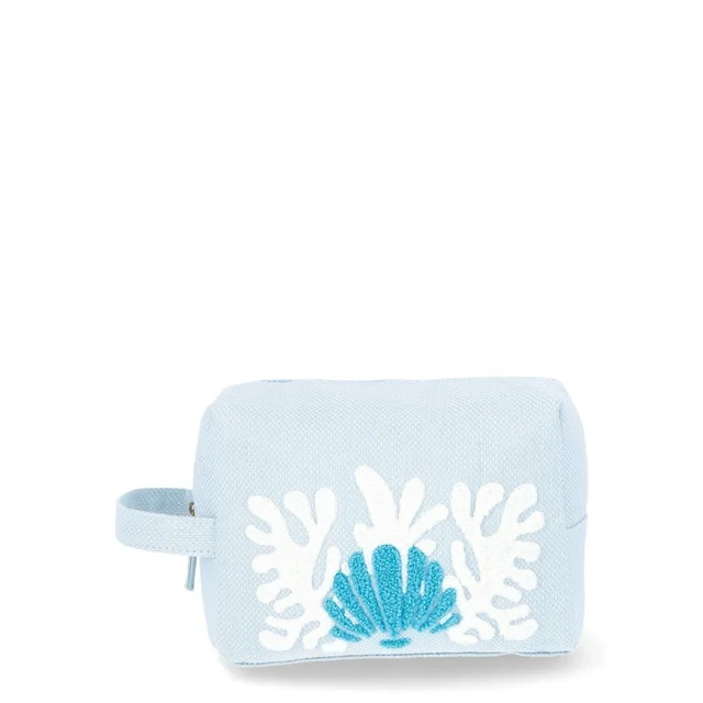 No Boundaries Woven Seashell Pouch, Light Blue | Walmart (US)