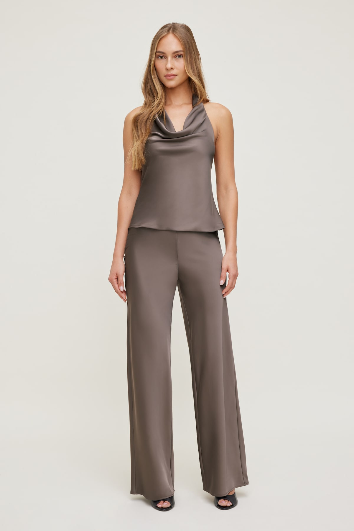 Izzy Wide Leg Satin Pants | Dynamite Clothing