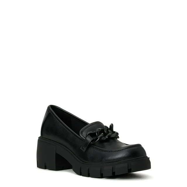 Madden NYC Women's Lug Sole Chain Accent Loafers | Walmart (US)