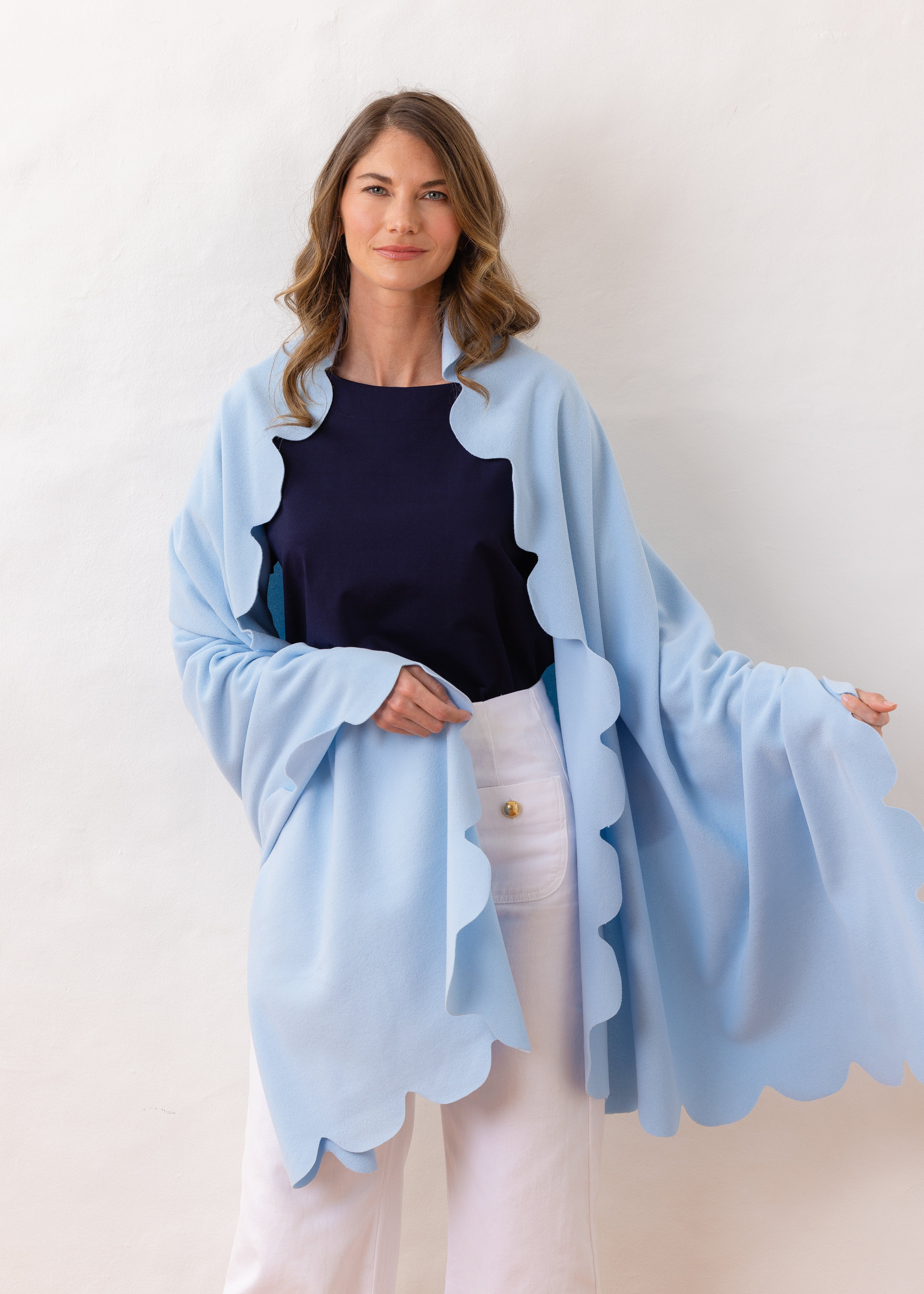 Five Mile River Scarf in Terry Fleece (Ice Blue) | Dudley Stephens