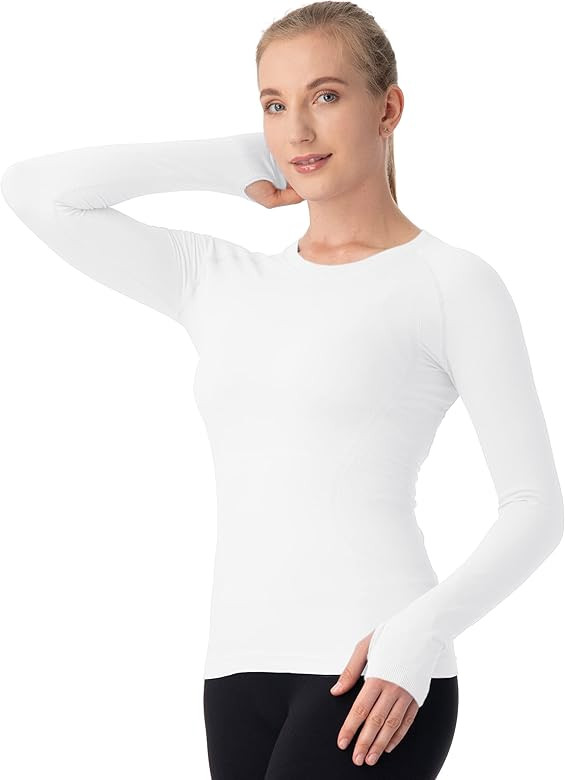 MathCat Seamless Workout Shirts for Women Long Sleeve Yoga Tops Sports Running Shirt Breathable A... | Amazon (US)