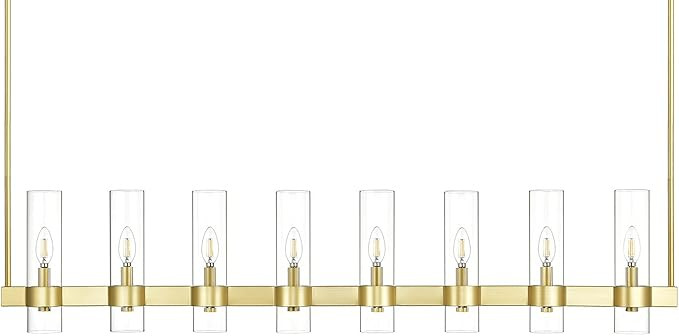 Linea di Liara Teramo Satin Brass Kitchen Island Lighting - Modern Farmhouse Rectangle Dining Roo... | Amazon (US)