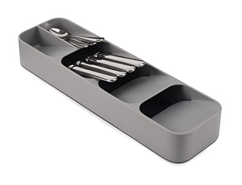 Joseph Joseph DrawerStore Compact Utensil Organizer For Kitchen Drawer Silverware, Flatware Tray, Small, Grey | Amazon (US)