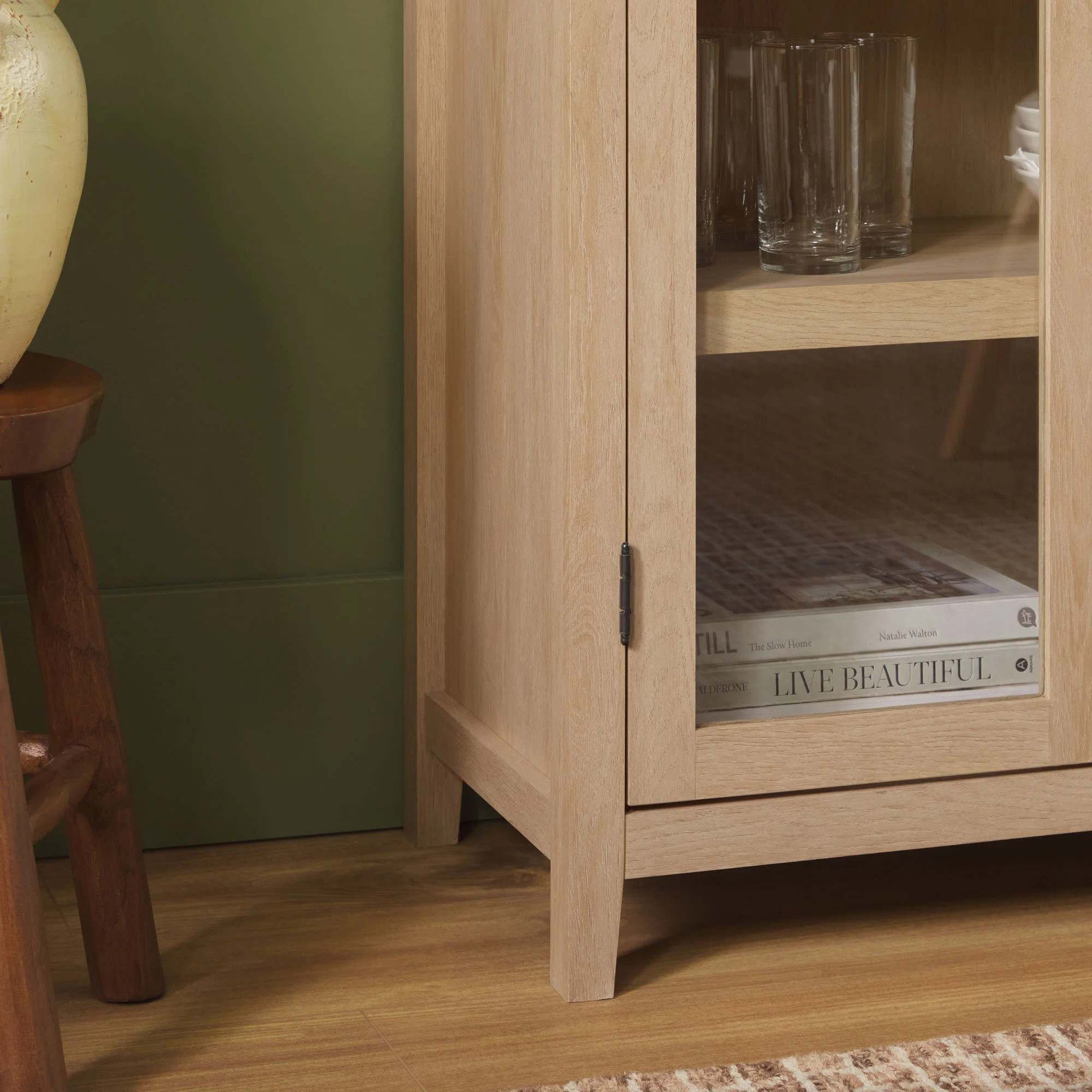 Sitarski 76" H x 30" W Modern Arched Standard Bookcase with Glass Doors | Wayfair North America