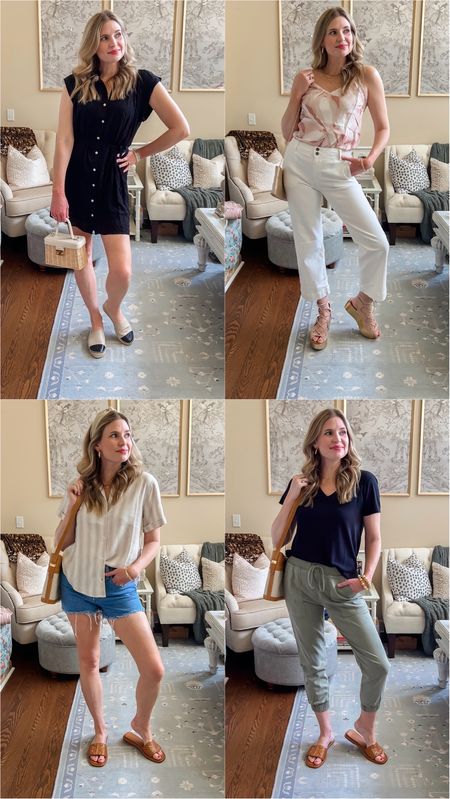 Bella Dahl elevated basics 🫶🏻 Love these easy styles for spring and summer… perfect mom outfits for being cute and comfy! 

I’m wearing a small in everything except the dress which is an xs. Pants are size 26. 

Code KARISRAE will get you a discount at Bella Dahl 🤍

#LTKFindsUnder100 #LTKFindsUnder50 #LTKStyleTip