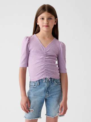 Kids Essential Rib Ruched Shirt | Gap (US)
