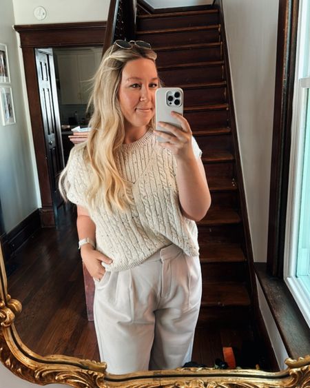 Love the sweater vest and tailored pant combo for work wear this summer! These are the sloane pants from Abercrombie and they are so good!

#LTKSeasonal #LTKMidsize #LTKWorkwear