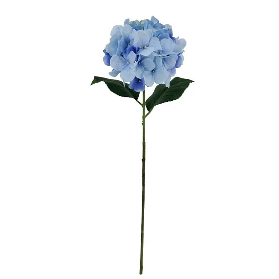 Mainstays Indoor 24" Artificial Polyester Hydrangea Flower Stem, Blue Color | Walmart (US)