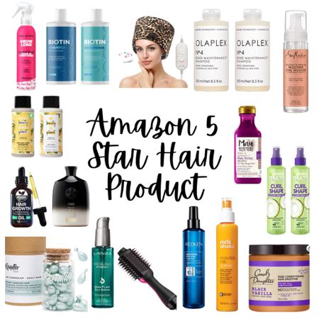 Amazon 5 Star Hair Products. Haircare. Hair. Hair products. Haircare products. Amazon products. Shampoo. Conditioner. Deep conditioner. Hair oil. Leave in conditioner. Hair mask. Heating cap. 

#LTKunder50 #LTKstyletip #LTKbeauty