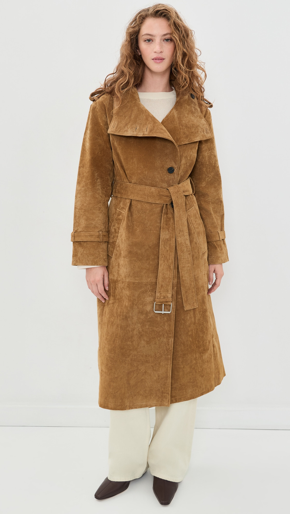 Avec Les Filles Funnel Neck Slouchy Trench Whiskey L | Shopbop