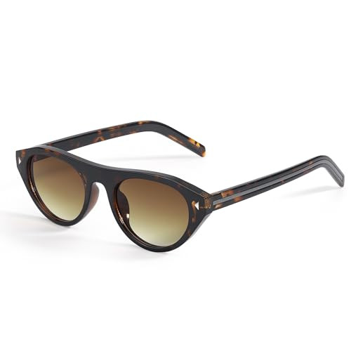 Oval Cat Eye Sunglasses for Women Trendy Retro Cateye Frame with UV Protection for Traveling or D... | Amazon (US)