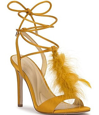 Jessica Simpson Jenzin Feather Lace Up Dress Sandals - 9 | Dillard's
