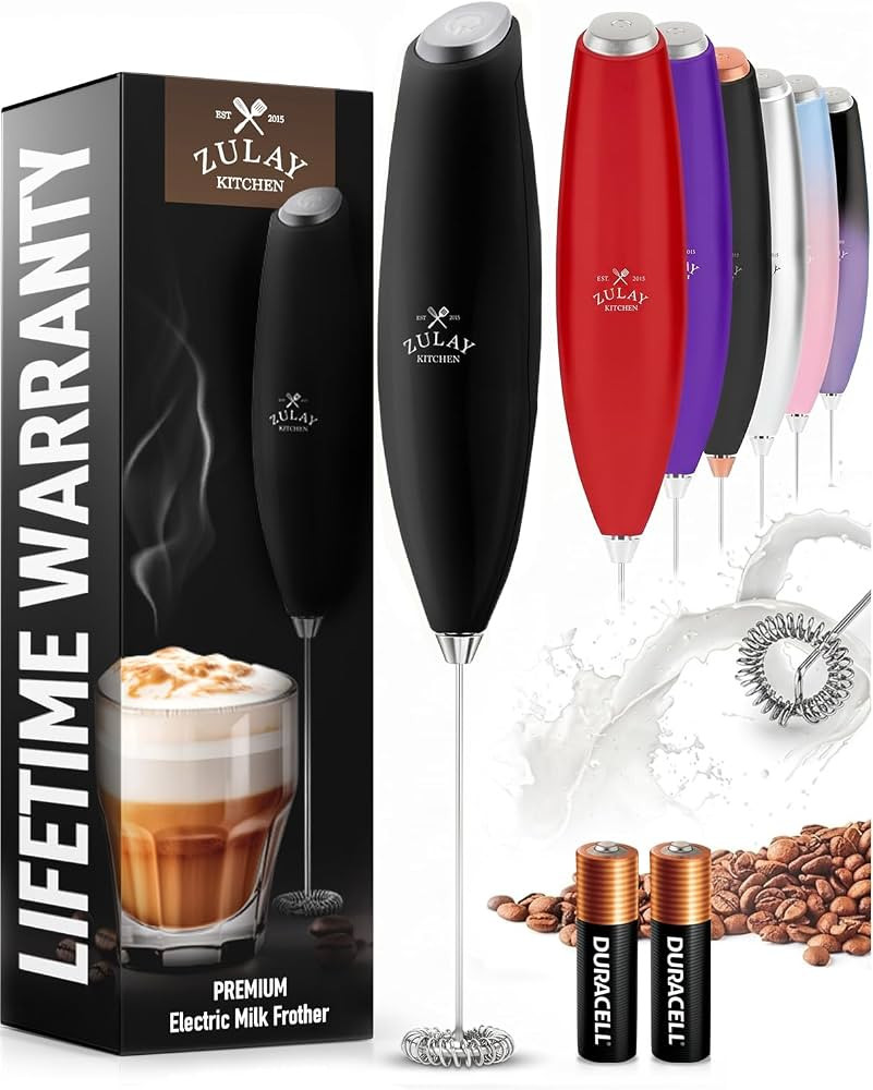 Zulay Kitchen Milk Frother Handheld Electric Whisk \u2013 Frother Wand, Durable Drink Mixer, Coff... | Amazon (US)