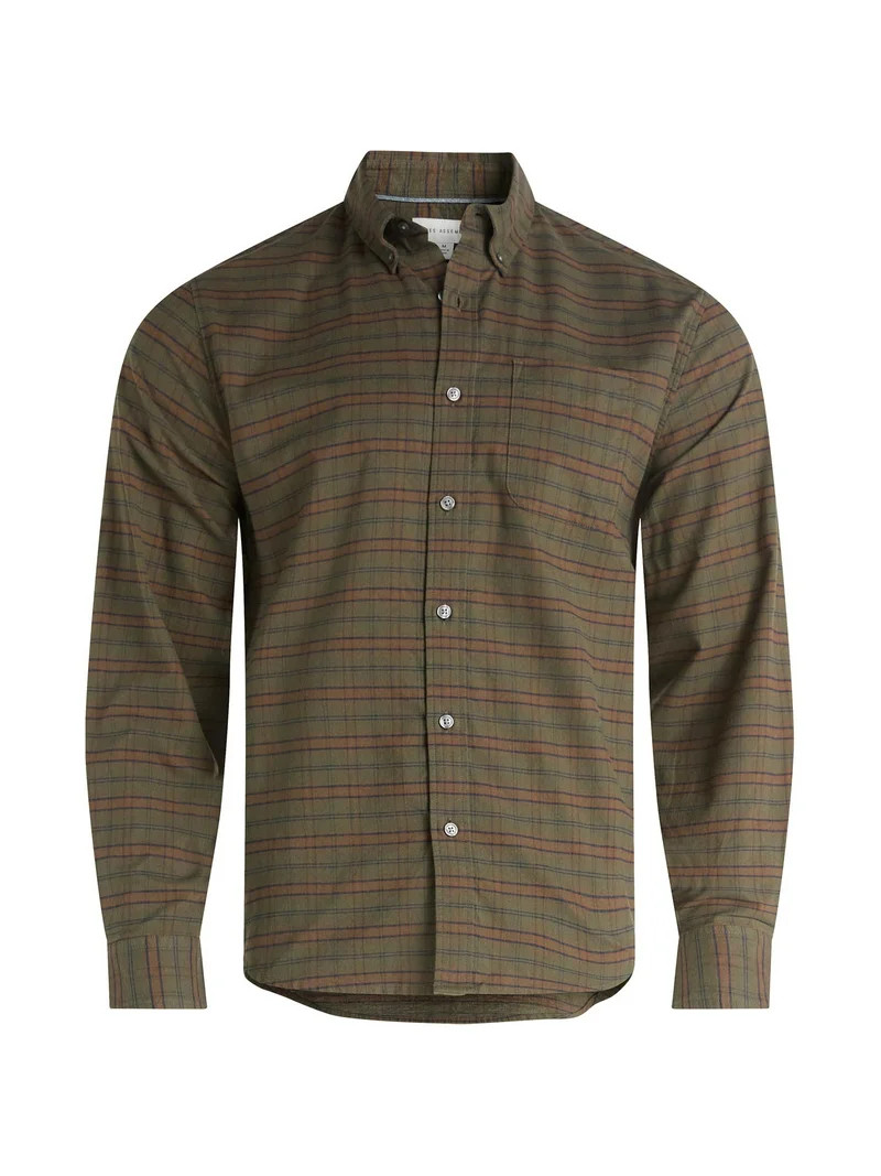 Free Assembly Men's Cotton Button Down Oxford Shirt with Long Sleeves, Sizes XS-3XL | Walmart (US)