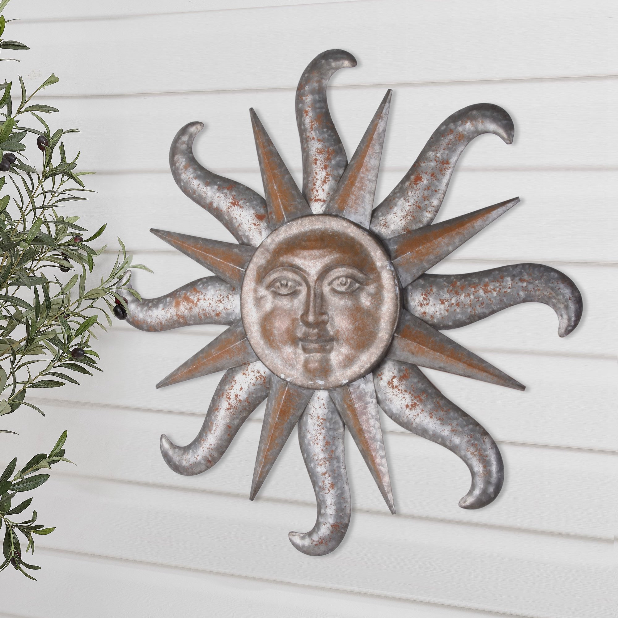 Better Homes & Gardens Outdoor Decorative Brown Metal Soleil Wall Art Decor | Walmart (US)