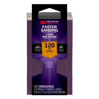 3M Pro Grade Precision 2-1/2 in. x 4-1/2 in. x 1 in. 120-Grit Fine Block Sanding Sponge 24001PGP-... | The Home Depot