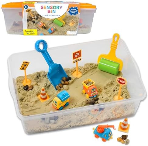 Creativity for Kids Sensory Bin: Construction Zone Playset - Preschool Learning Activities, Excav... | Amazon (US)