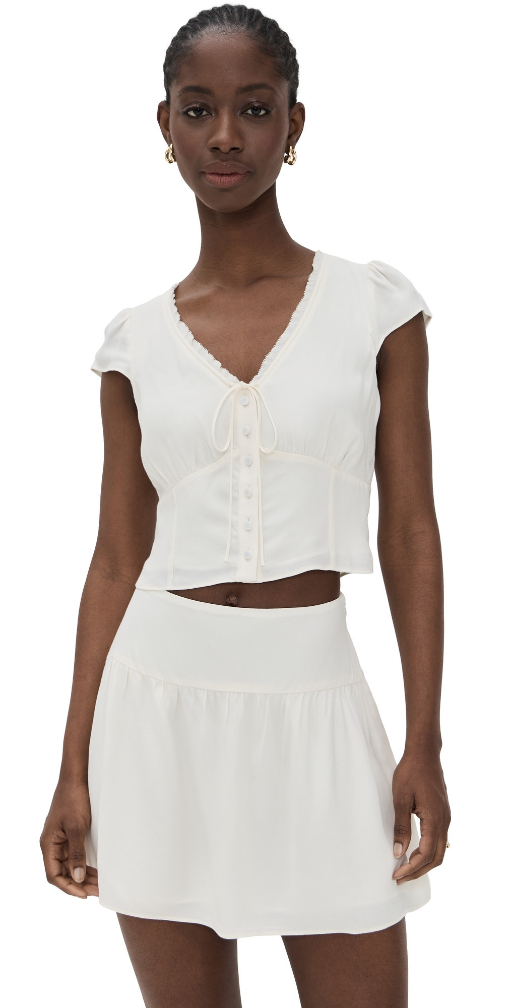 Reformation Dorothea Two Piece Crepe Set Ivory 0 | Shopbop