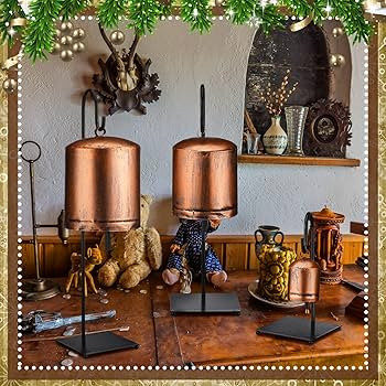Set of 3 Christmas Vintage Rustic Cow Bells with Metal Stands Giant Vintage Rustic Harmony Christ... | Amazon (US)