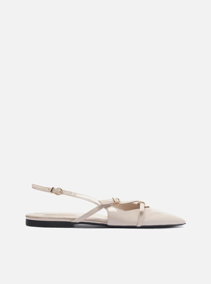 Sapatilha Nude Arezzo Verniz Slingback Tiras Fivelas | ZZ Mall (BR)