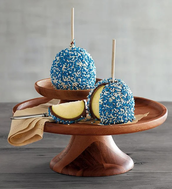 Belgian Chocolate-Dipped Caramel Apples - Blue Decorations | Harry & David