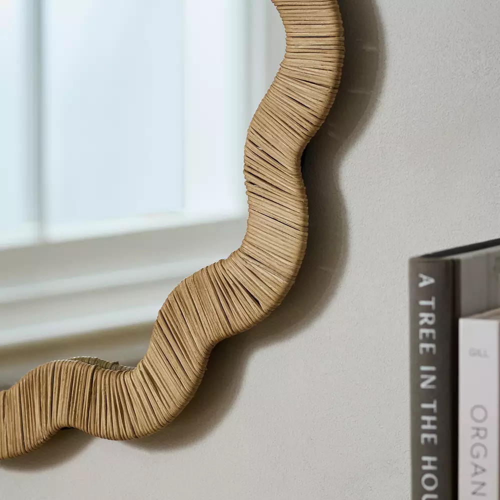 Buy Habitat Rattan Wavy Wall Mirror - 90x60cm | Wall mirrors | Habitat | Habitat UK